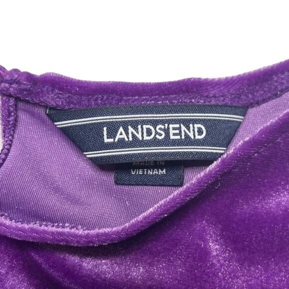 Lands End L 14 velvet dress purple - Picture 3 of 6